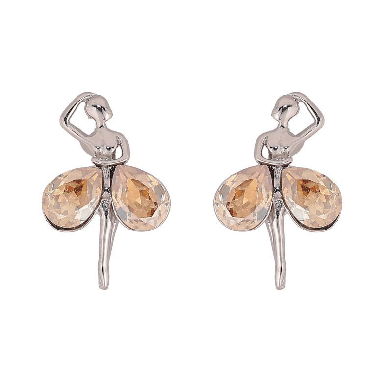 Серьги Xuping цвет Родий с кристаллами Swarovski пусеты "Танцовщицы с кристаллами Golden Shadow" фото №11 Серьги Xuping цвет Родий с кристаллами Swarovski пусеты "Танцовщицы с кристаллами Golden Shadow" фото №11