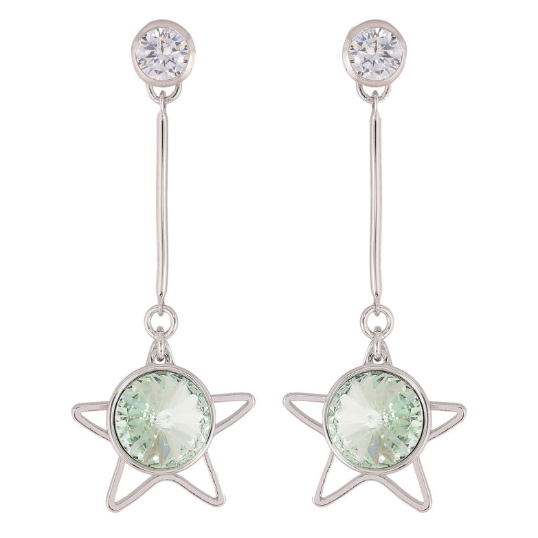 Сережки Xuping колір Родій з кристалами Swarovski пусети «Зірочка з кристалом Peridot» фото №17 Сережки Xuping колір Родій з кристалами Swarovski пусети «Зірочка з кристалом Peridot» фото №17