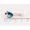 Серьги Xuping цвет Родий с кристаллами Swarovski пусеты-джекеты "Сердечки Metallic Blue с жемчужинами" фото №3 Серьги Xuping цвет Родий с кристаллами Swarovski пусеты-джекеты "Сердечки Metallic Blue с жемчужинами" фото №3