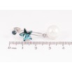 Серьги Xuping цвет Родий с кристаллами Swarovski пусеты- джекеты "Звездочки Metallic Blue с жемчужинами" фото №4