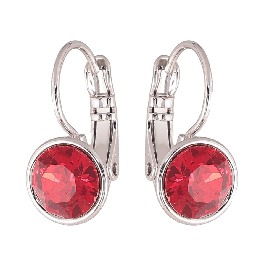 Серьги Xuping цвет Родий с кристаллами Swarovski французский замок "Кристаллы Siam" ø 9мм фото №1 Серьги Xuping цвет Родий с кристаллами Swarovski французский замок "Кристаллы Siam" ø 9мм фото №1