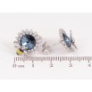 Серьги Xuping цвет Родий с кристаллами Swarovski пусеты "Цветочки с кристаллом Montana и пчелой" фото №3 Серьги Xuping цвет Родий с кристаллами Swarovski пусеты "Цветочки с кристаллом Montana и пчелой" фото №3