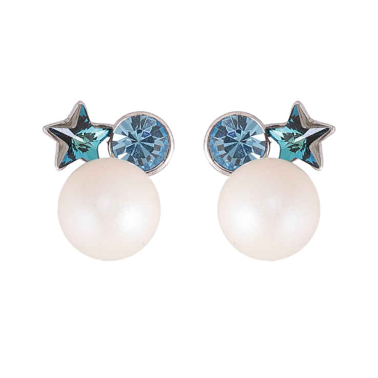 Серьги Xuping цвет Родий с кристаллами Swarovski пусеты "Жемчужины с кристаллами Metallic Blue" фото №14 Серьги Xuping цвет Родий с кристаллами Swarovski пусеты "Жемчужины с кристаллами Metallic Blue" фото №14