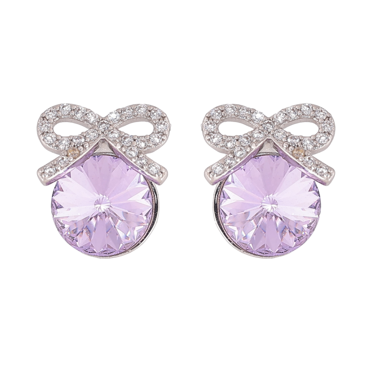 Серьги Xuping цвет Родий с кристаллами Swarovski пусеты "Кристаллы Tanzanite с бантами" фото №20 Серьги Xuping цвет Родий с кристаллами Swarovski пусеты "Кристаллы Tanzanite с бантами" фото №20