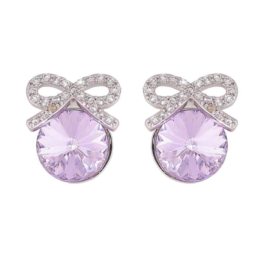 Серьги Xuping цвет Родий с кристаллами Swarovski пусеты "Кристаллы Tanzanite с бантами" фото №1 Серьги Xuping цвет Родий с кристаллами Swarovski пусеты "Кристаллы Tanzanite с бантами" фото №1