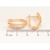 Серьги Xuping цвет позолота 18K + родий английский замок узор с кристаллами фото №2