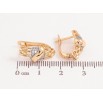 Серьги Xuping цвет позолота 18K + родий английский замок узор с кристаллами фото №2
