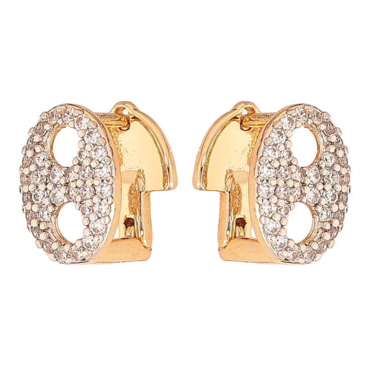Серьги Xuping цвет позолота 18K + родий английский замок инкрустация кристаллами фото №12