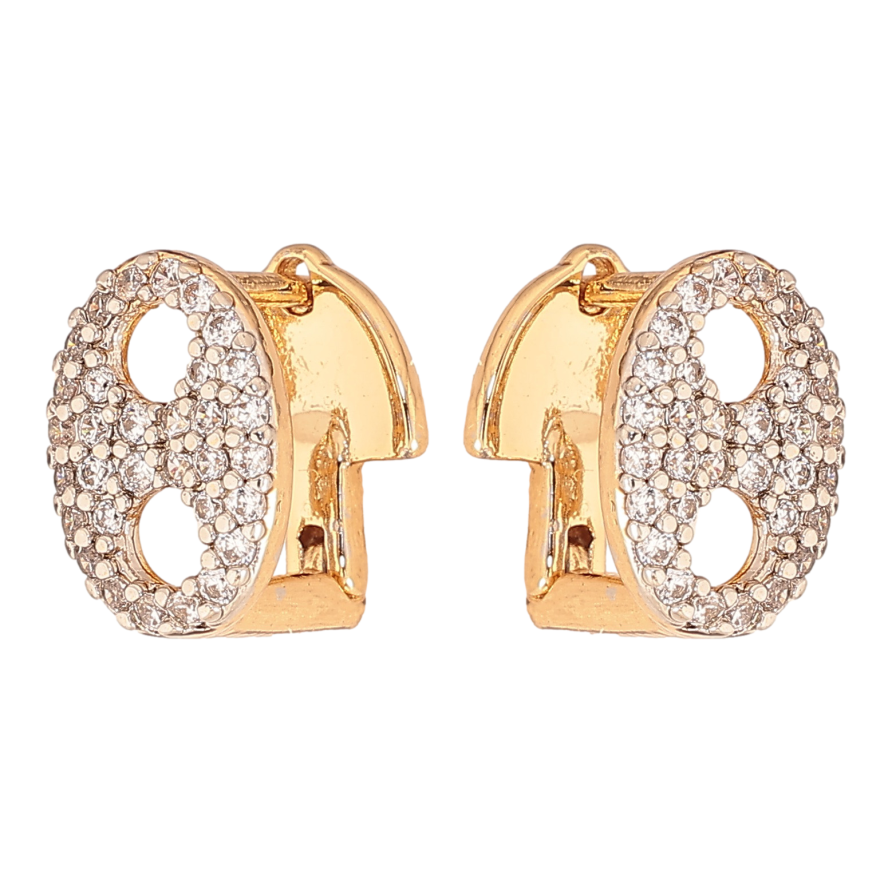 Серьги Xuping цвет позолота 18K + родий английский замок инкрустация кристаллами фото №1 Серьги Xuping цвет позолота 18K + родий английский замок инкрустация кристаллами фото №1