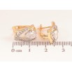 Серьги Xuping цвет позолота 18K + родий английский замок узор с кристаллами фото №2