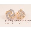 Серьги Xuping цвет позолота 18K + родий английский замок узор с кристаллами фото №2 Серьги Xuping цвет позолота 18K + родий английский замок узор с кристаллами фото №2