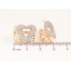 Сережки Xuping колір позолота 18K + родій англійський замок серця з інкрустацією кристалами фото №2 Сережки Xuping колір позолота 18K + родій англійський замок серця з інкрустацією кристалами фото №2