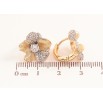 Серьги Xuping цвет позолота 18K + родий колечки цветочки с инкрустацией кристаллами фото №2 Серьги Xuping цвет позолота 18K + родий колечки цветочки с инкрустацией кристаллами фото №2