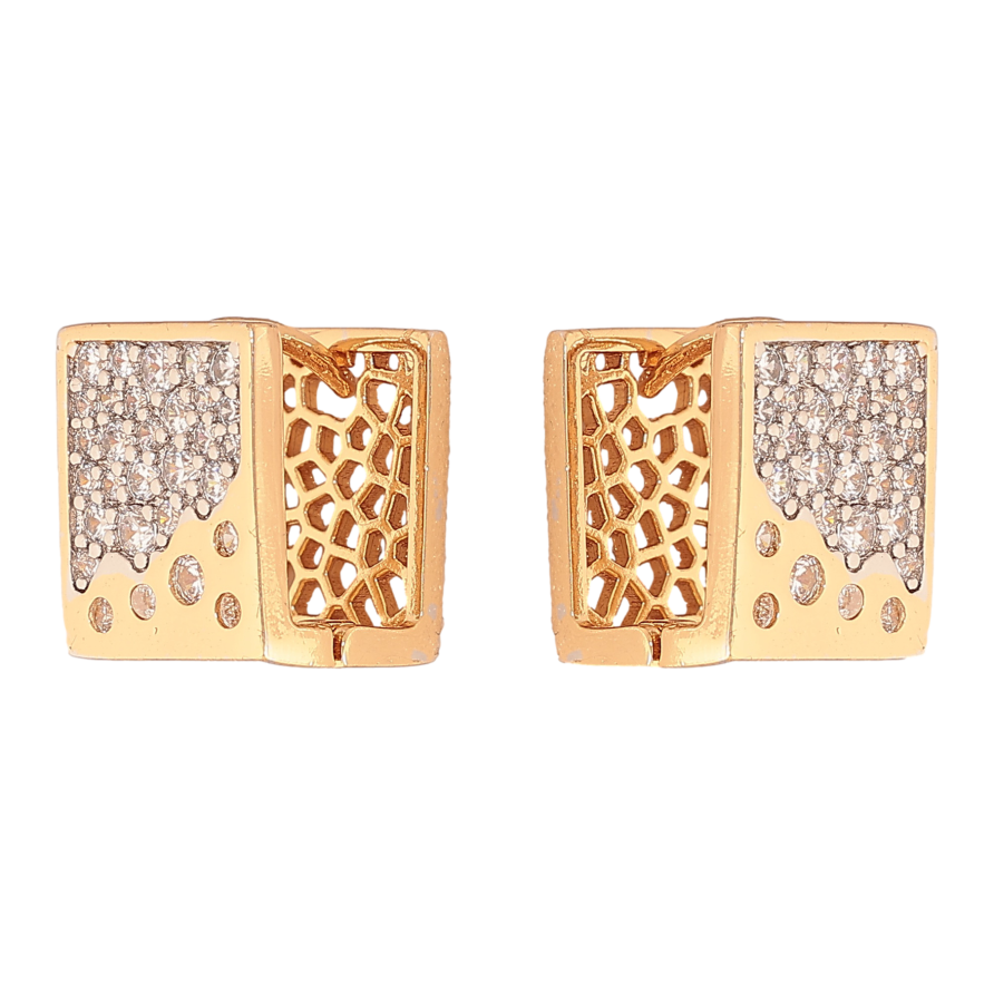 Серьги Xuping цвет позолота 18K + родий колечки узор с инкрустацией кристаллами фото №1 Серьги Xuping цвет позолота 18K + родий колечки узор с инкрустацией кристаллами фото №1