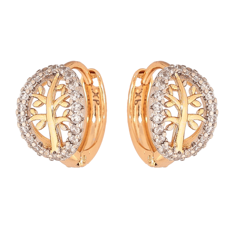 Серьги Xuping цвет позолота 18K + родий колечки узор с инкрустацией кристаллами фото №2 Серьги Xuping цвет позолота 18K + родий колечки узор с инкрустацией кристаллами фото №2