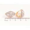 Сережки Xuping колір позолота 18K + родій колечка візерунок з інкрустацією кристалами фото №2 Сережки Xuping колір позолота 18K + родій колечка візерунок з інкрустацією кристалами фото №2