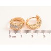 Серьги Xuping цвет позолота 18K + родий колечки узор с кристаллами фото №2 Серьги Xuping цвет позолота 18K + родий колечки узор с кристаллами фото №2