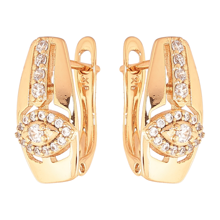 Серьги Xuping цвет позолота 18K английский замок декоративный узор с кристаллами фото №22 Серьги Xuping цвет позолота 18K английский замок декоративный узор с кристаллами фото №22