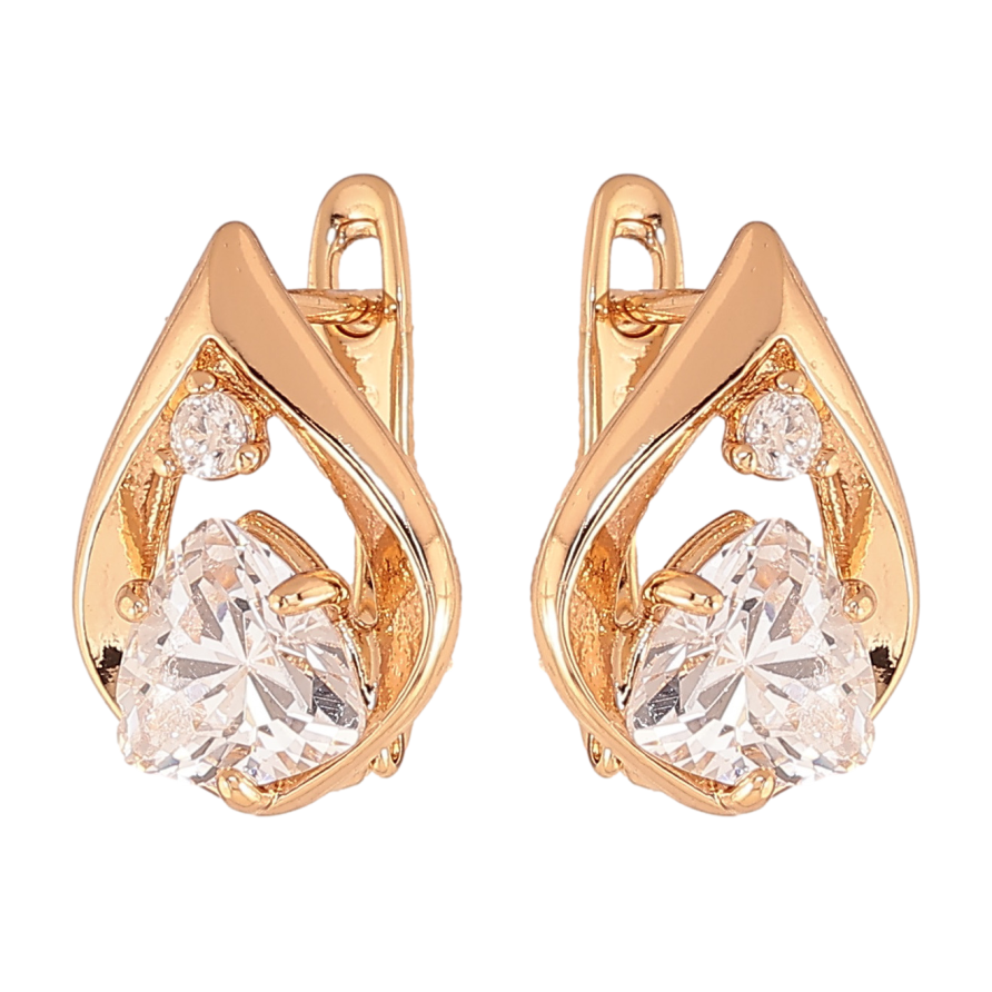 Серьги Xuping цвет позолота 18K английский замок капельки с кристаллами фото №1 Серьги Xuping цвет позолота 18K английский замок капельки с кристаллами фото №1