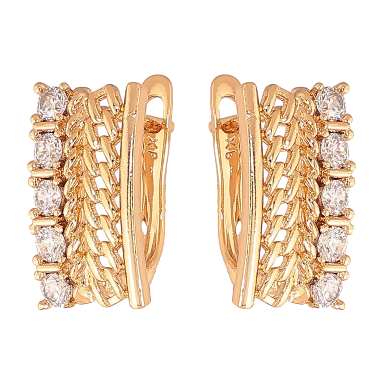 Сережки Xuping колір позолота 18K англійський замок візерунок ланцюжок з кристалами фото №5 Сережки Xuping колір позолота 18K англійський замок візерунок ланцюжок з кристалами фото №5