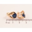 Серьги Xuping цвет позолота 18K английский замок капельки с синими кристаллами фото №2
