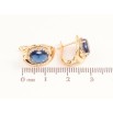 Серьги Xuping цвет позолота 18K английский замок узор с синими кристаллами фото №2