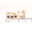 Серьги Xuping цвет позолота 18K английский замок узор с синими кристаллами фото №2
