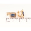 Серьги Xuping цвет позолота 18K английский замок узор с синими кристаллами фото №2