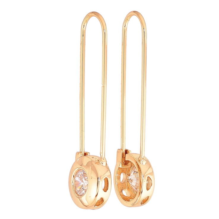 Серьги Xuping цвет позолота 18K французский замок булавки с кристаллами фото №8