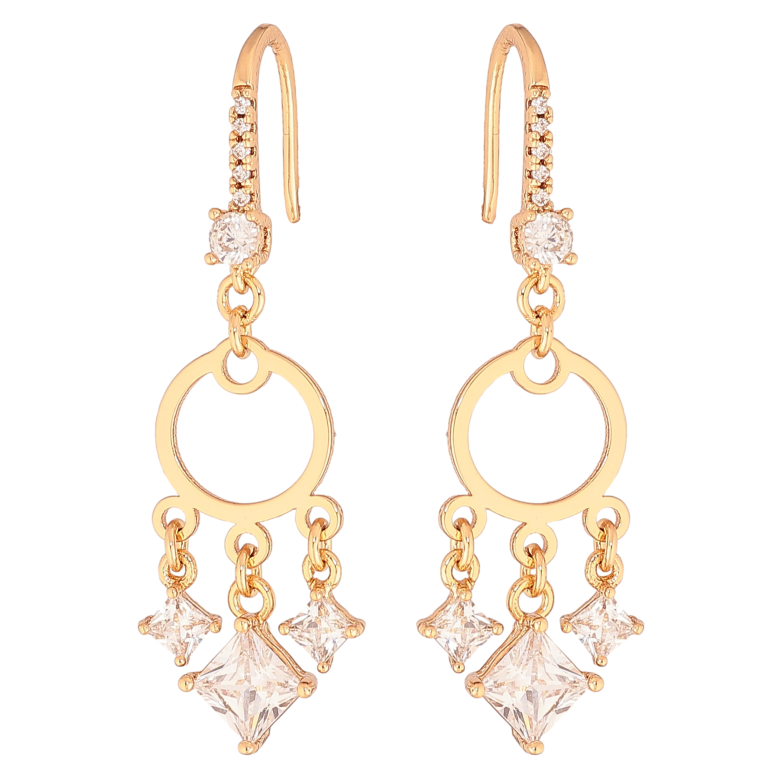 Серьги Xuping цвет позолота 18K французский замок подвески с кристаллами фото №2 Серьги Xuping цвет позолота 18K французский замок подвески с кристаллами фото №2