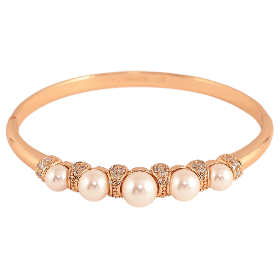 Браслет Xuping цвет Позолота 18K "Узор с жемчужинами и кристаллами" ø 6см фото №1 Браслет Xuping цвет Позолота 18K "Узор с жемчужинами и кристаллами" ø 6см фото №1