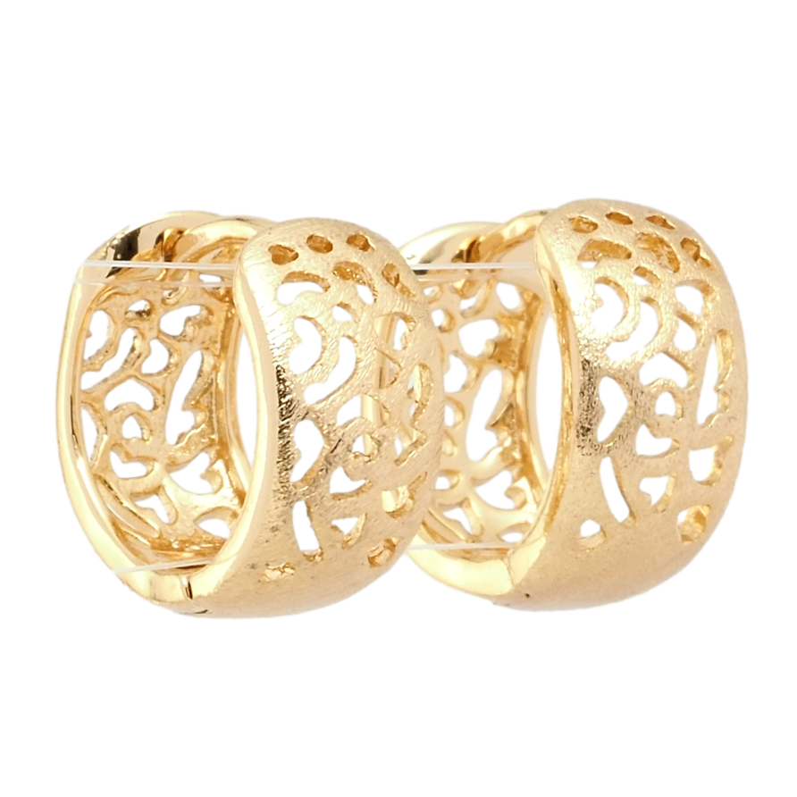 Сережки Xuping Позолота 18K колечка Різьблений орнамент фото №1