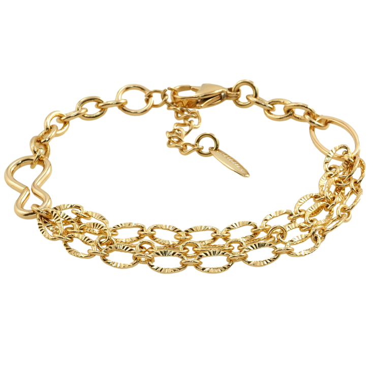 Браслет Xuping Позолота 18K Плетіння Комбіноване довжина з дод. ланцюжком 19.5-22.5см х 5-10мм фото №7 Браслет Xuping Позолота 18K Плетіння Комбіноване довжина з дод. ланцюжком 19.5-22.5см х 5-10мм фото №7