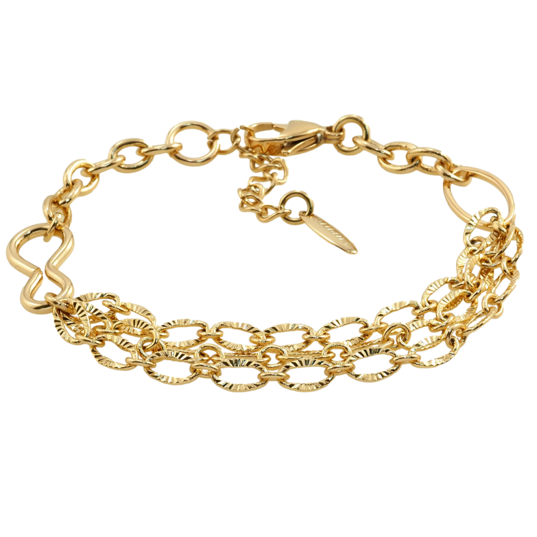 Браслет Xuping Позолота 18K Плетіння Комбіноване довжина з дод. ланцюжком 19.5-22.5см х 5-10мм фото №18 Браслет Xuping Позолота 18K Плетіння Комбіноване довжина з дод. ланцюжком 19.5-22.5см х 5-10мм фото №18