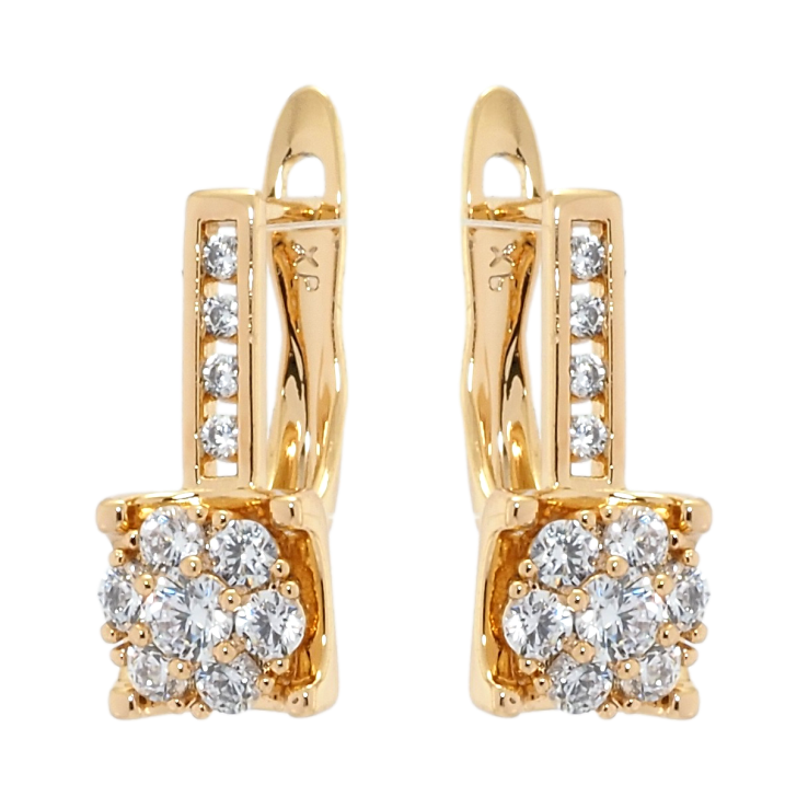 Серьги Xuping Позолота 18K английский замок Декоративные цветочки с цирконием фото №15 Серьги Xuping Позолота 18K английский замок Декоративные цветочки с цирконием фото №15