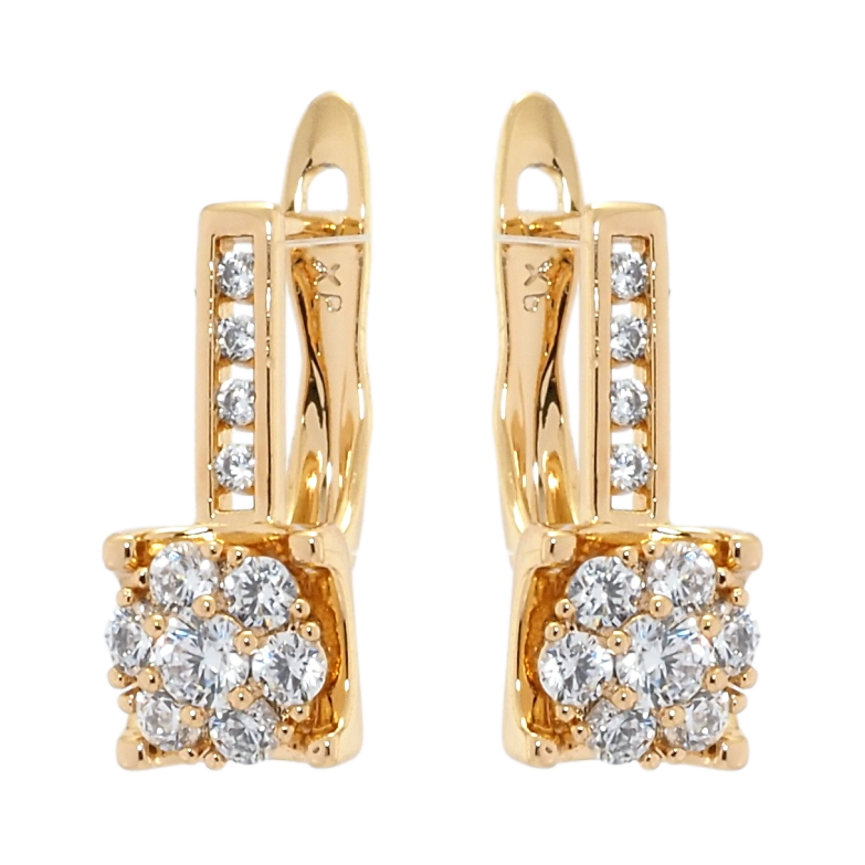 Сережки Xuping Позолота 18K англійський замок Декоративні квіточки з цирконієм фото №14 Сережки Xuping Позолота 18K англійський замок Декоративні квіточки з цирконієм фото №14