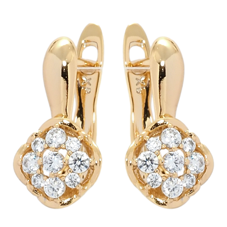 Серьги Xuping Позолота 18K английский замок Цветочки с цирконием фото №14 Серьги Xuping Позолота 18K английский замок Цветочки с цирконием фото №14