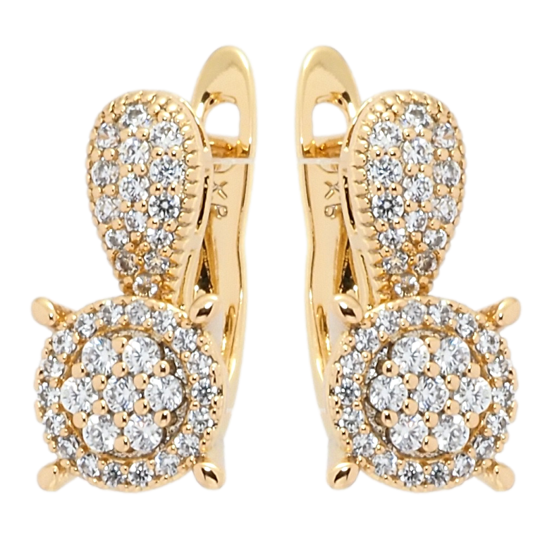 Серьги Xuping Позолота 18K английский замок Блеск фото №1 Серьги Xuping Позолота 18K английский замок Блеск фото №1