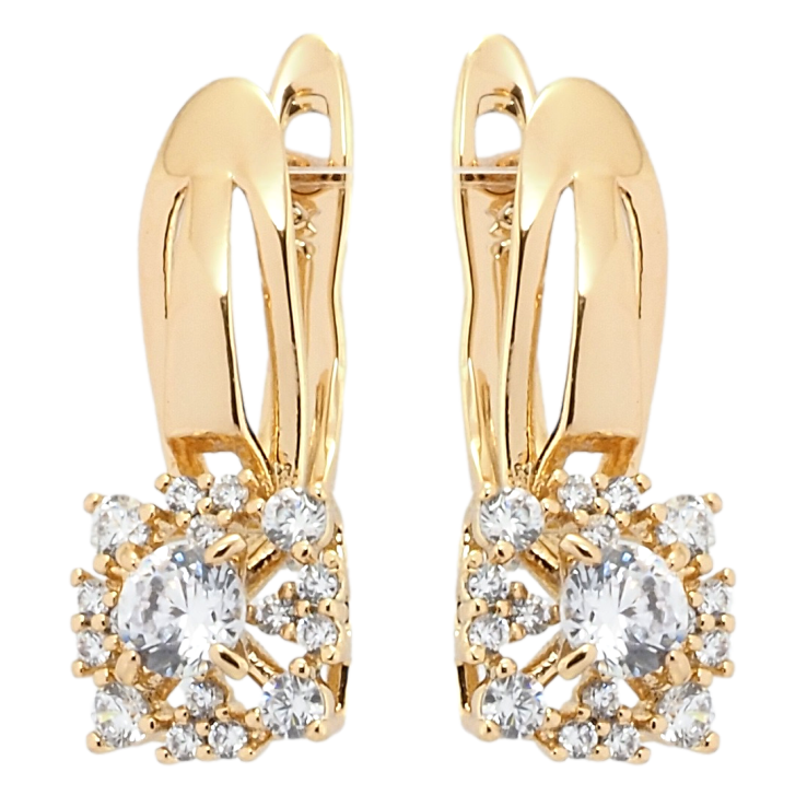 Серьги Xuping Позолота 18K английский замок Декоративные цветочки с цирконием фото №11 Серьги Xuping Позолота 18K английский замок Декоративные цветочки с цирконием фото №11