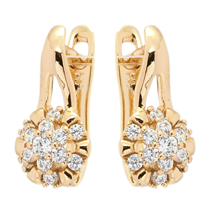 Серьги Xuping Позолота 18K английский замок Декоративные цветочки с цирконием фото №13 Серьги Xuping Позолота 18K английский замок Декоративные цветочки с цирконием фото №13