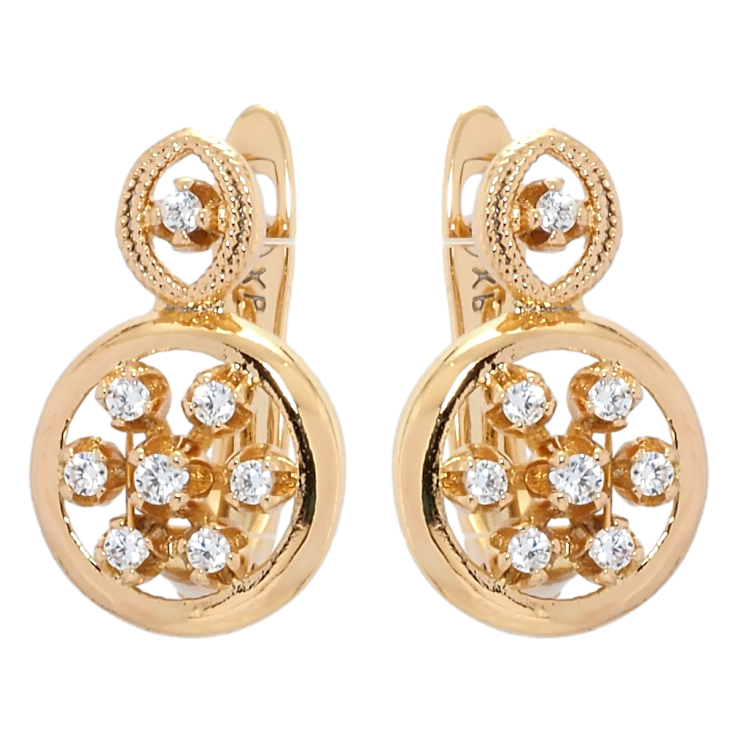 Серьги Xuping Позолота 18K английский замок Декоративный орнамент с цирконием фото №16 Серьги Xuping Позолота 18K английский замок Декоративный орнамент с цирконием фото №16