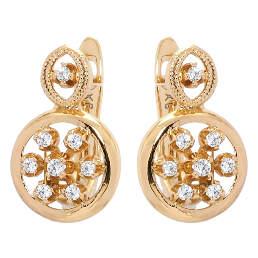 Серьги Xuping Позолота 18K английский замок Декоративный орнамент с цирконием фото №1