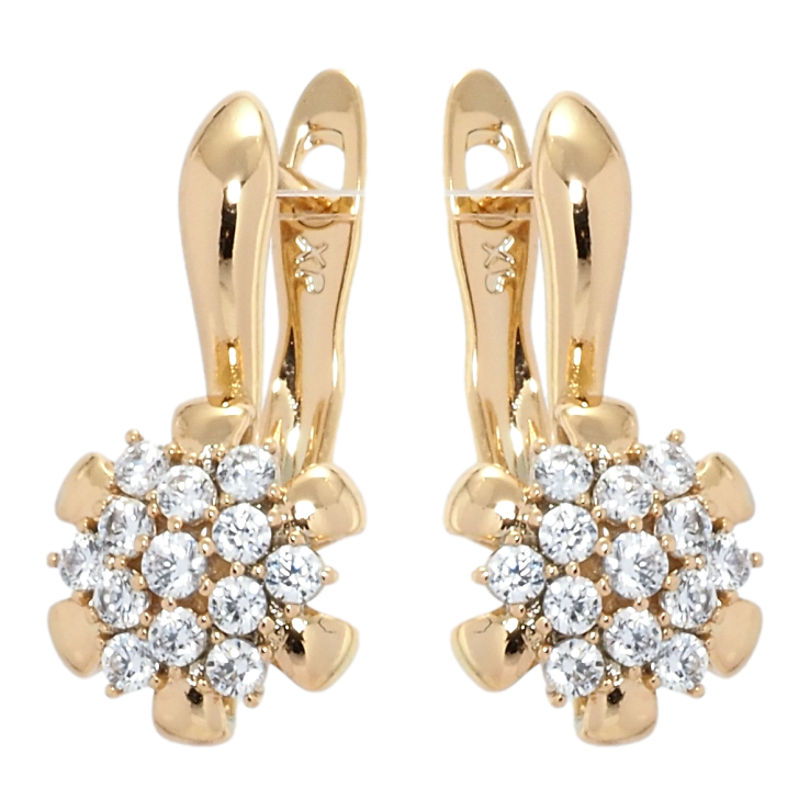 Серьги Xuping Позолота 18K английский замок Цветочки с цирконием фото №17 Серьги Xuping Позолота 18K английский замок Цветочки с цирконием фото №17