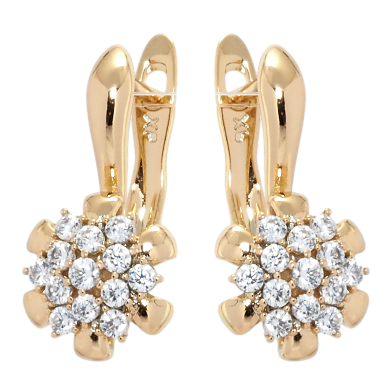 Серьги Xuping Позолота 18K английский замок Цветочки с цирконием фото №17 Серьги Xuping Позолота 18K английский замок Цветочки с цирконием фото №17