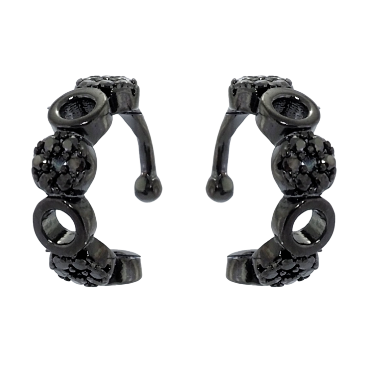 Серьги Xuping Позолота Black (черное золото) каффы Инкрустация черным цирконием фото №6 Серьги Xuping Позолота Black (черное золото) каффы Инкрустация черным цирконием фото №6