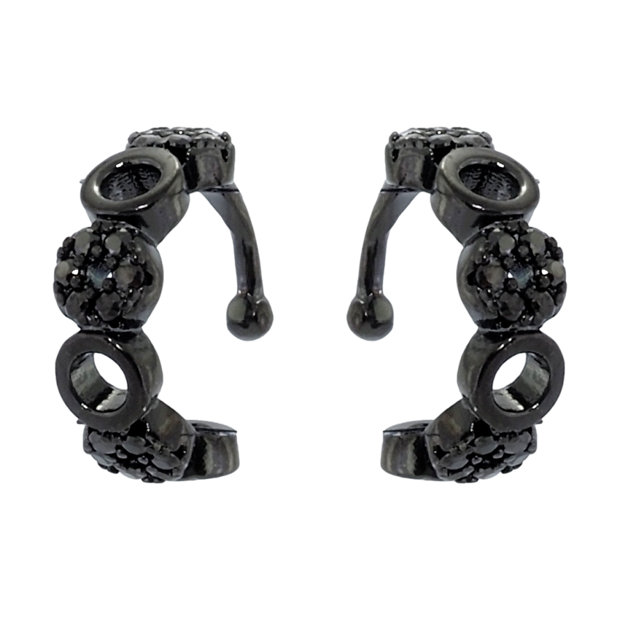 Серьги Xuping Позолота Black (черное золото) каффы Инкрустация черным цирконием фото №1 Серьги Xuping Позолота Black (черное золото) каффы Инкрустация черным цирконием фото №1