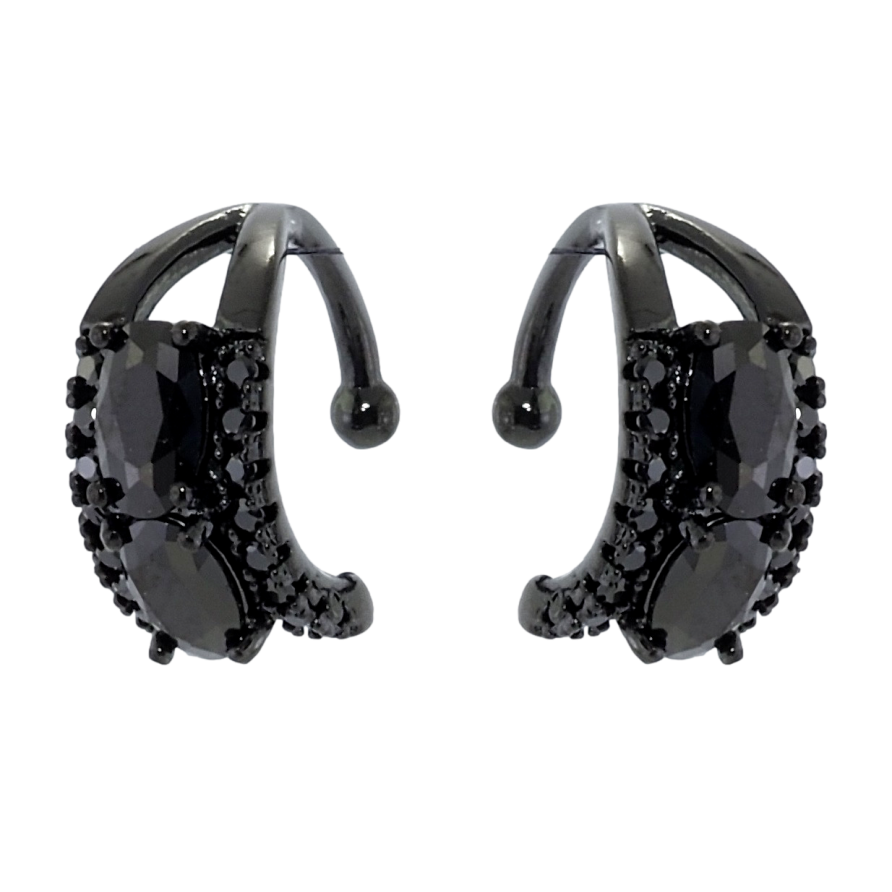 Серьги Xuping Позолота Black (черное золото) каффы Инкрустация черным цирконием фото №1 Серьги Xuping Позолота Black (черное золото) каффы Инкрустация черным цирконием фото №1