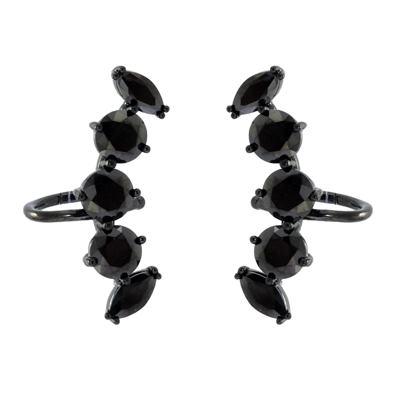 Серьги Xuping Позолота Black (черное золото) каффы Инкрустация черным цирконием фото №1 Серьги Xuping Позолота Black (черное золото) каффы Инкрустация черным цирконием фото №1