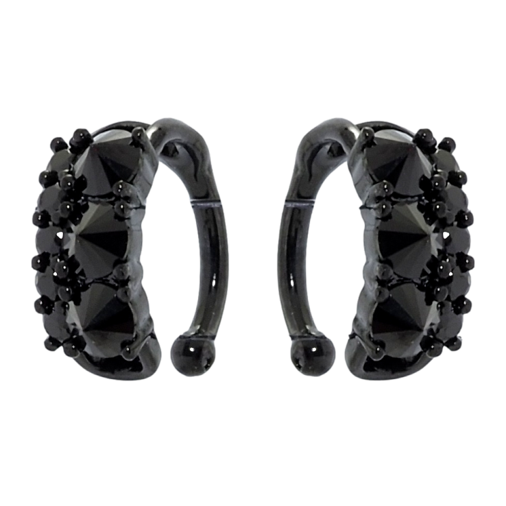 Серьги Xuping Позолота Black (черное золото) каффы Инкрустация черным цирконием фото №15 Серьги Xuping Позолота Black (черное золото) каффы Инкрустация черным цирконием фото №15