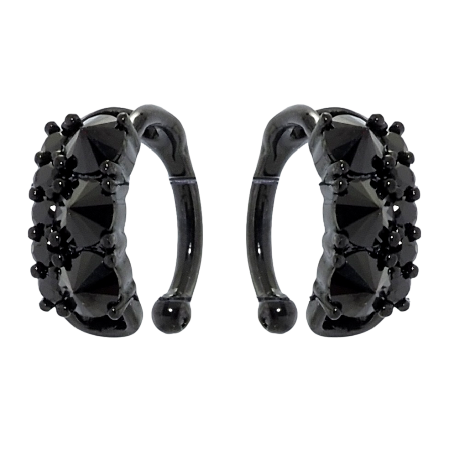 Серьги Xuping Позолота Black (черное золото) каффы Инкрустация черным цирконием фото №1 Серьги Xuping Позолота Black (черное золото) каффы Инкрустация черным цирконием фото №1